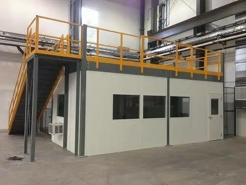 inplant modular office with mezzanine