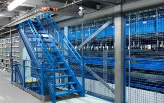 Mezzanine Stairway and Wire Partition