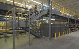 Mezzanine Stairway and Wire Partition - photo