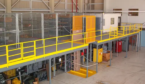 Warehouse mezzanine system by KABTech Corp